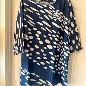 Blue/white polka dot tunic by Miss Look
